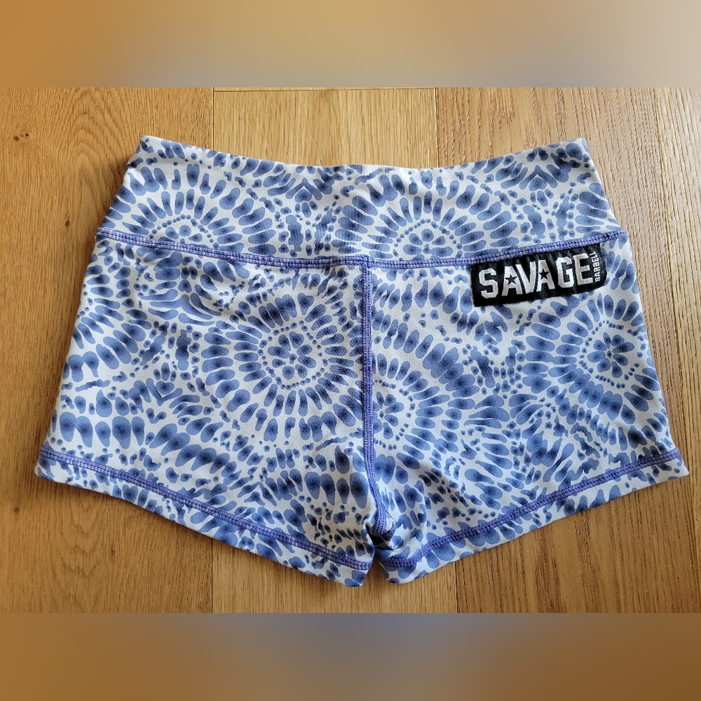 Savage Barbell Hippie Blue Booty Shorts SMALL